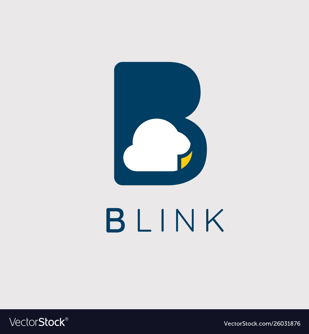 B letter logo cloud Royalty Free Vector Image - VectorStock