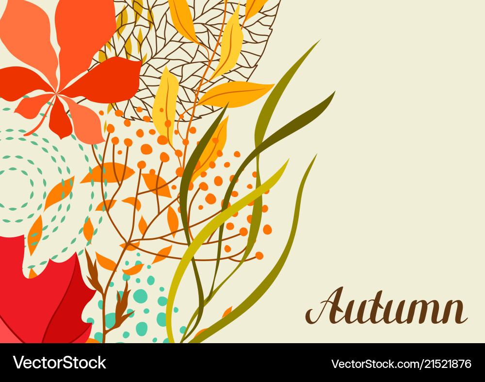 Background with falling leaves Royalty Free Vector Image