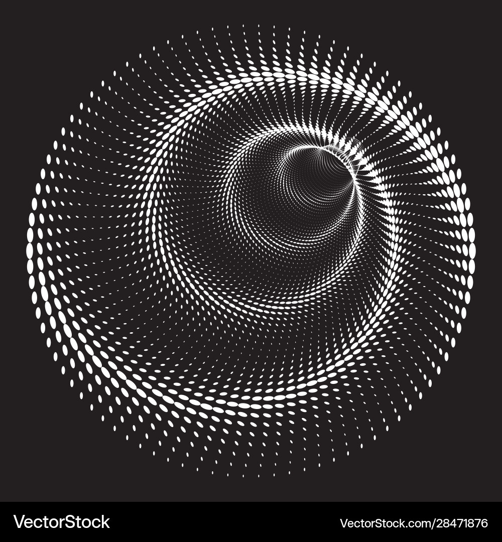 Dotted halftone spiral pattern or texture Vector Image