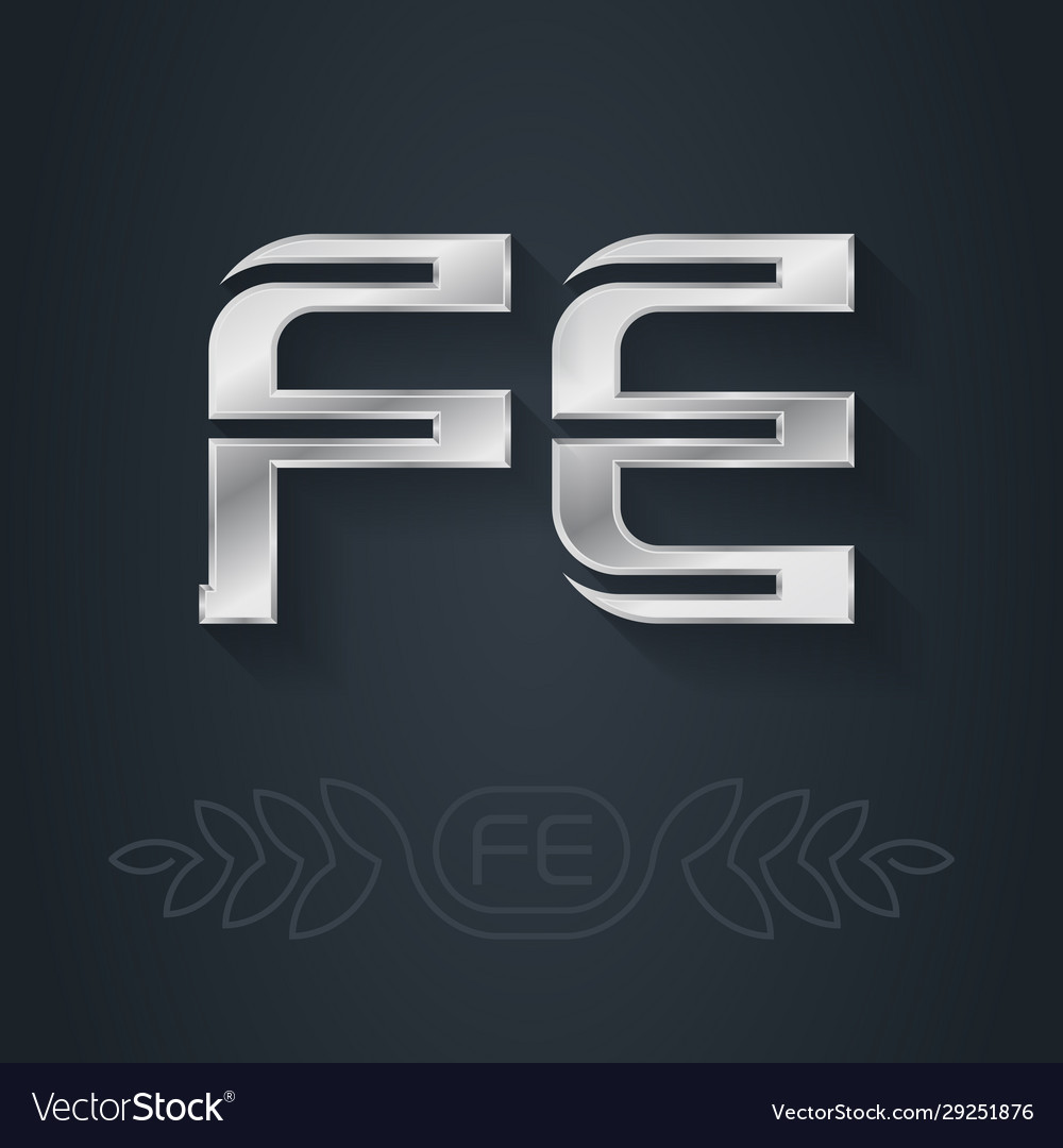 Fe ferrum element periodic table Royalty Free Vector Image