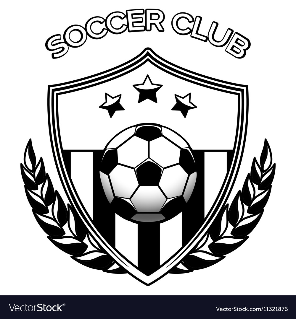 Soccer club logo on white Royalty Free Vector Image