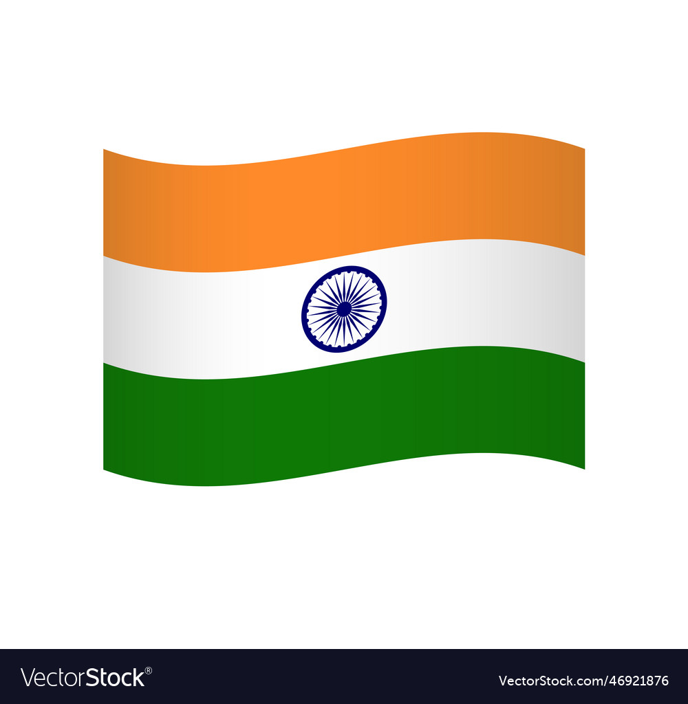 Wavy flag of india Royalty Free Vector Image - VectorStock