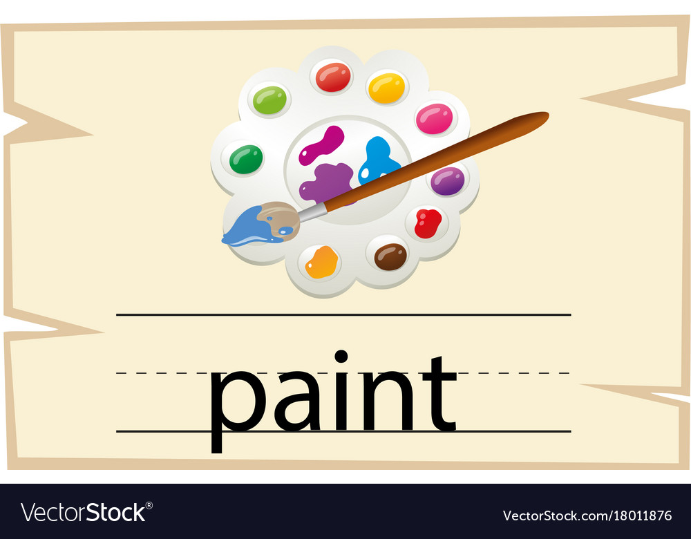 Wordcard template for word paint Royalty Free Vector Image