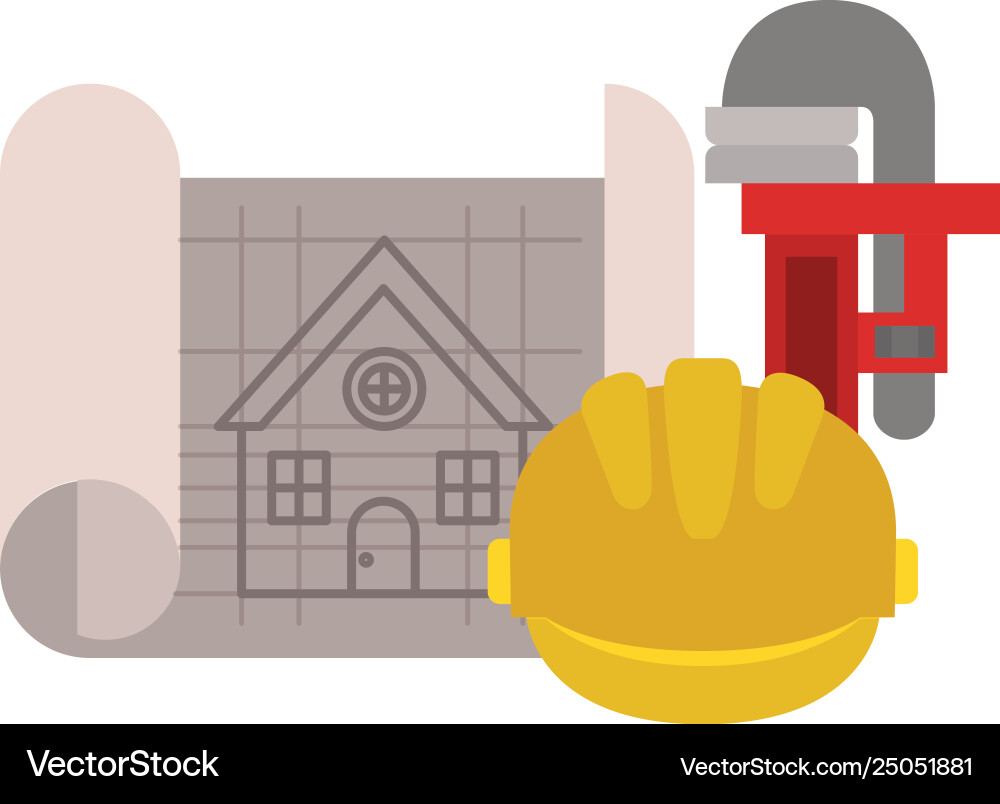 Construction plan isolated icon Royalty Free Vector Image