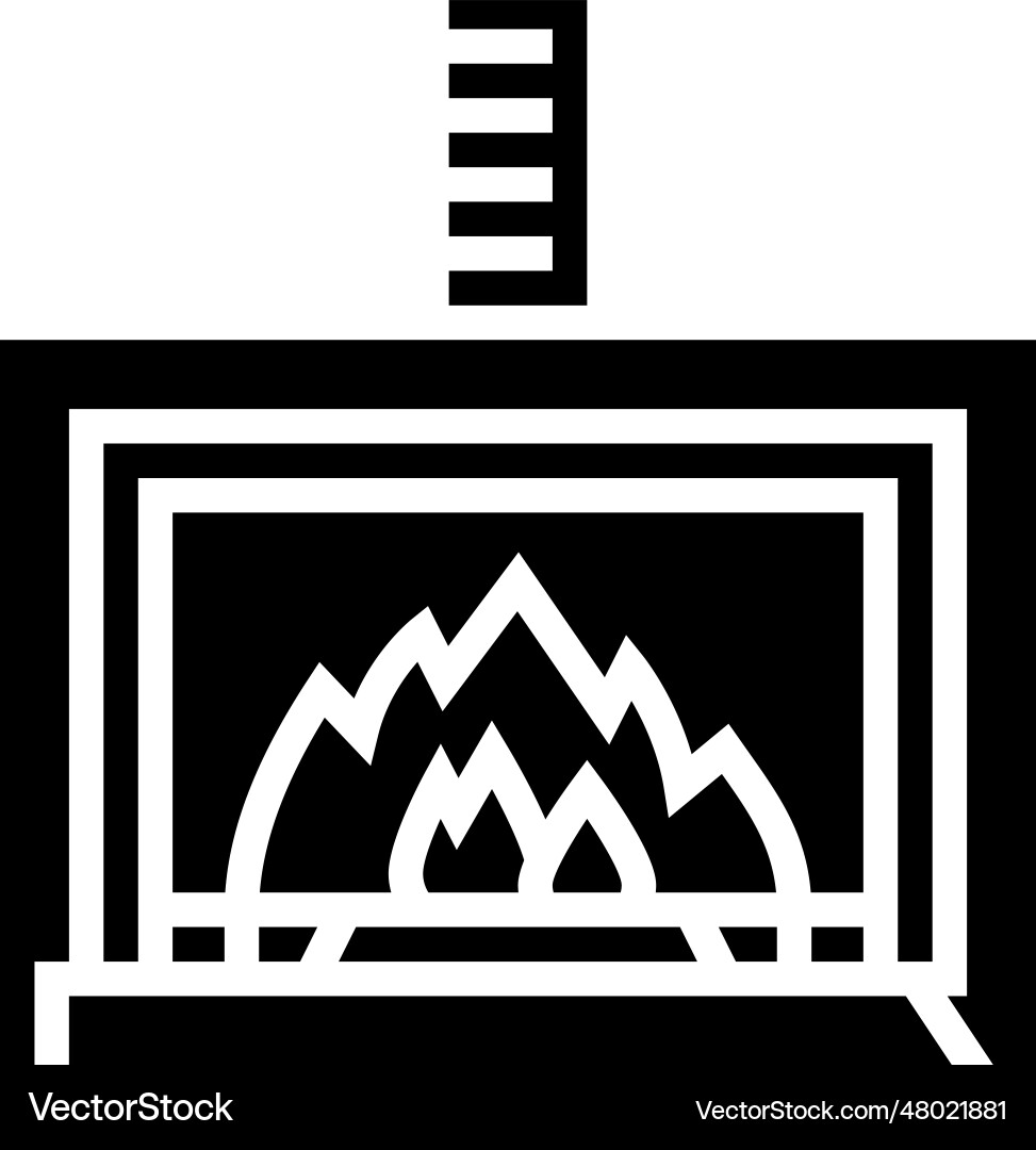 Fireplace gas service glyph icon Royalty Free Vector Image