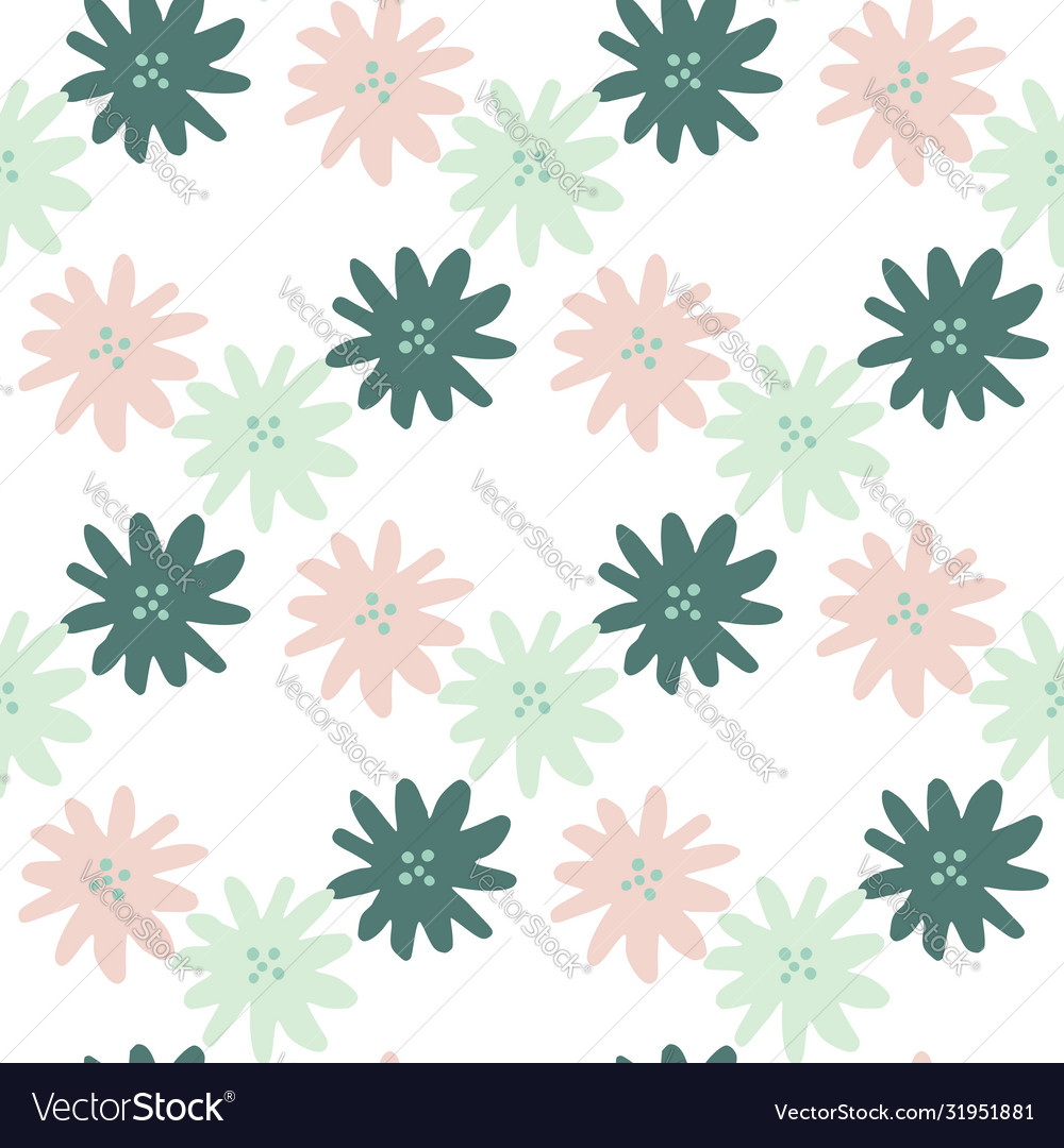 Simple daisies flowers seamless pattern on white Vector Image