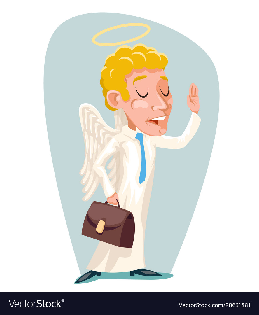 Tutelar guardian angel businessman wise caution Vector Image