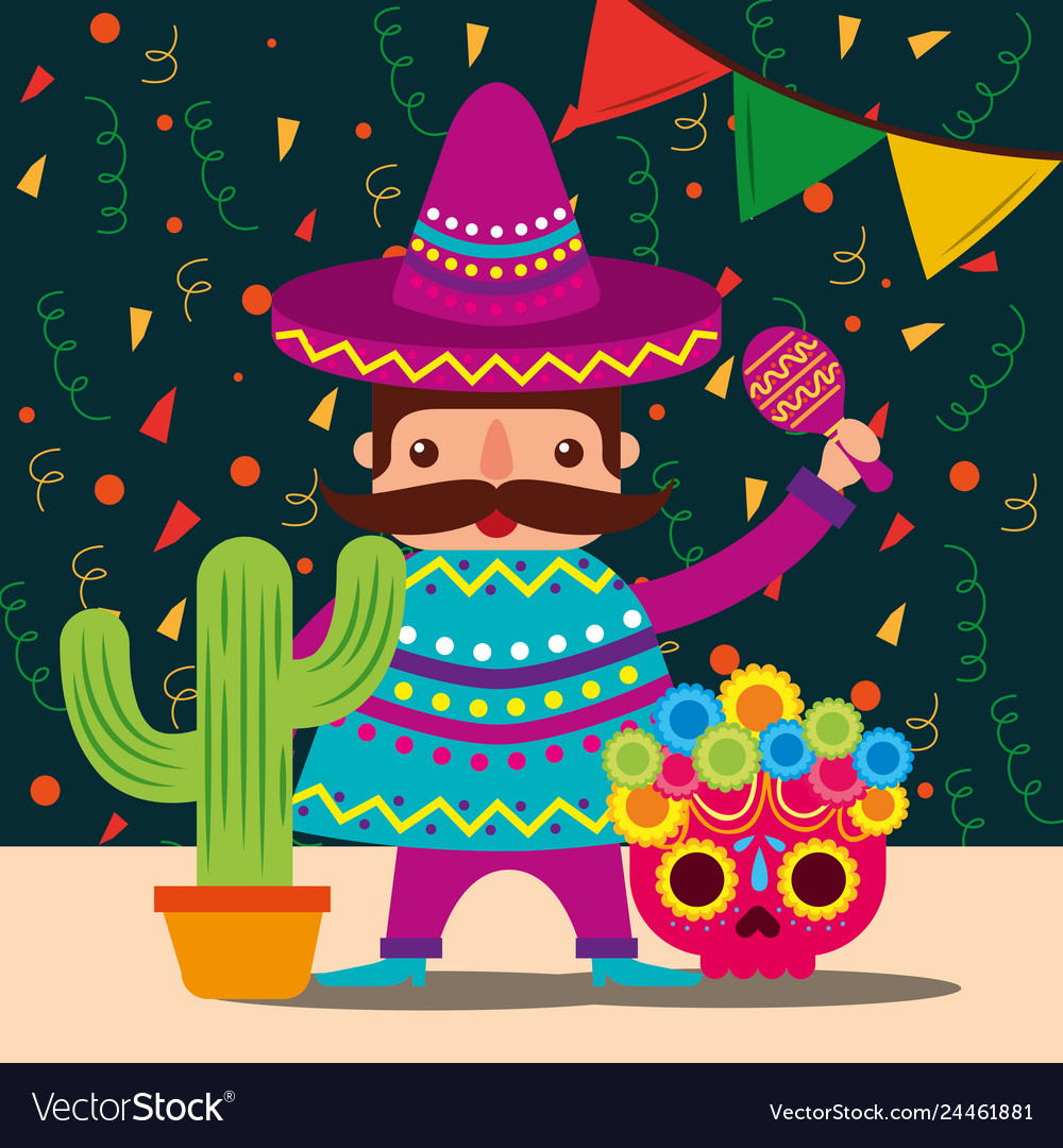 Viva mexico celebration Royalty Free Vector Image