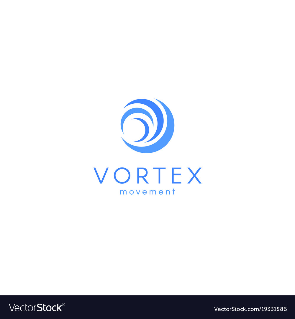 Abstract blue color wave vortex logo Royalty Free Vector