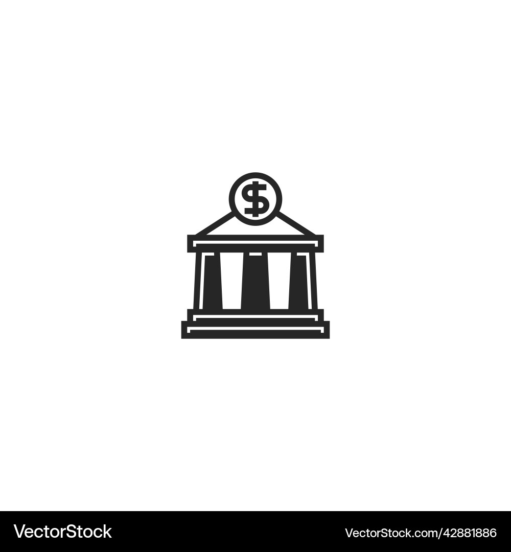 Bank line icon linear style sign for mobile Vector Image