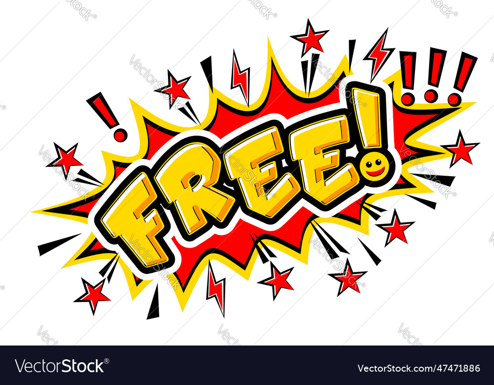 Free comic word exploding Royalty Free Vector Image