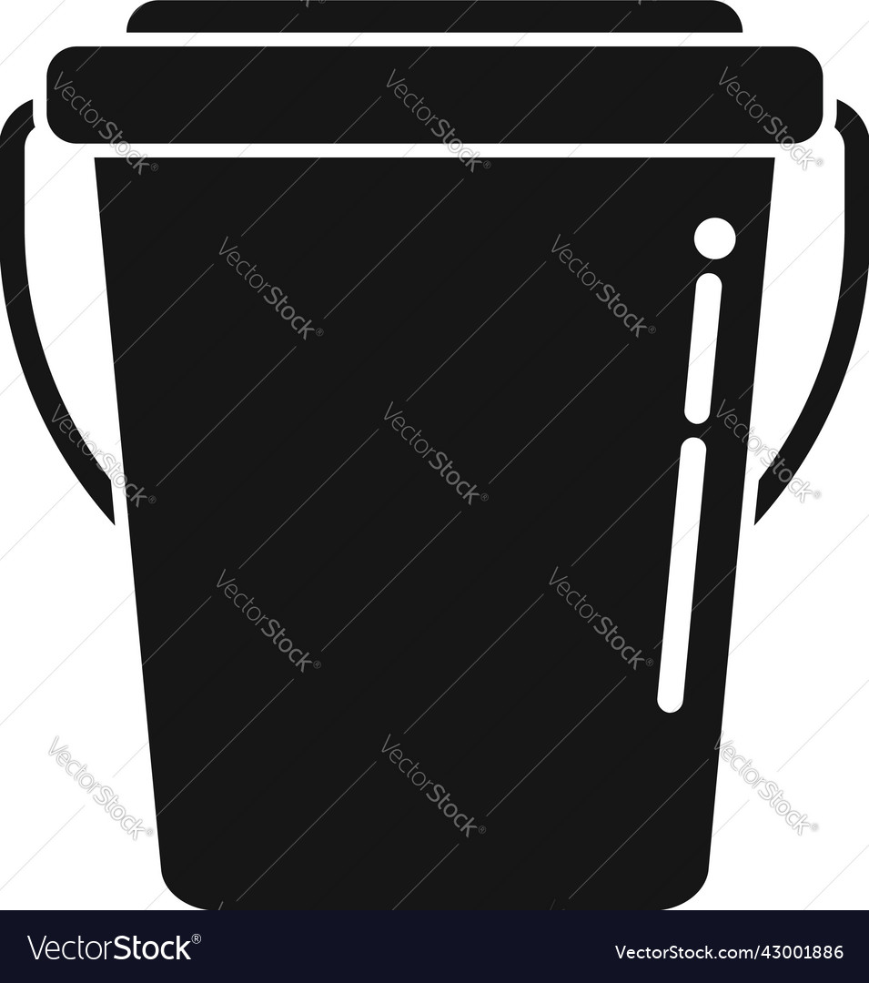 Garden bucket icon simple eco farm Royalty Free Vector Image