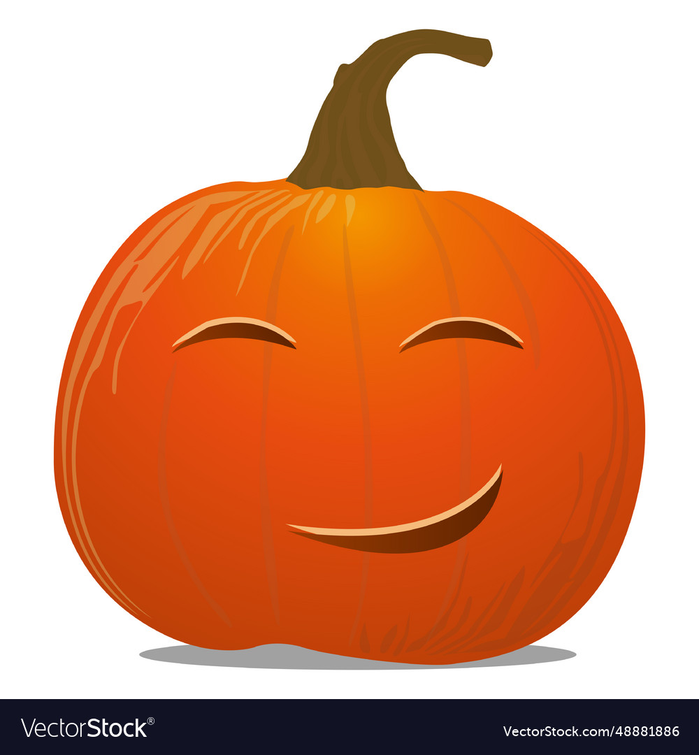 Happy pumpkin emoticon Royalty Free Vector Image