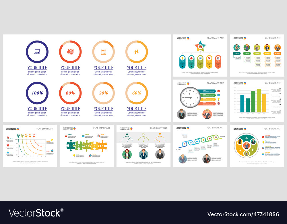 Set of original business infographic charts Vector Image