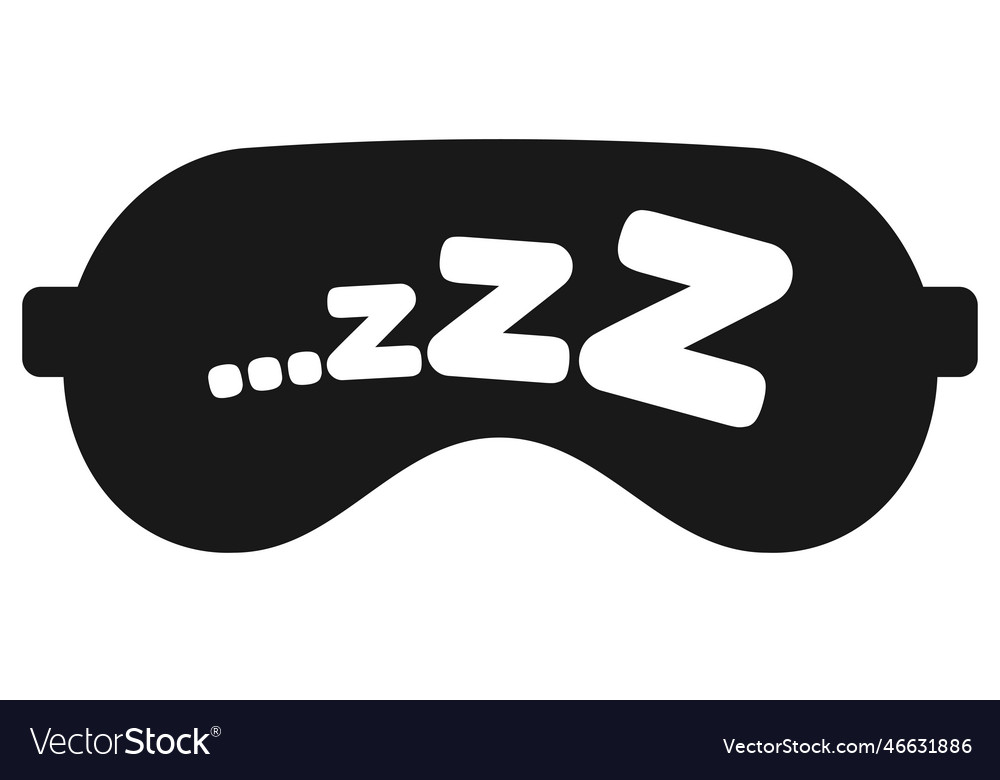 Zzz sleep snore text on eye mask icon Royalty Free Vector