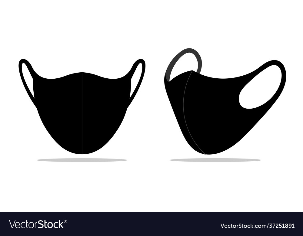 Download Facemask Mockup Icon Black Face Mask Ppe Vector Image