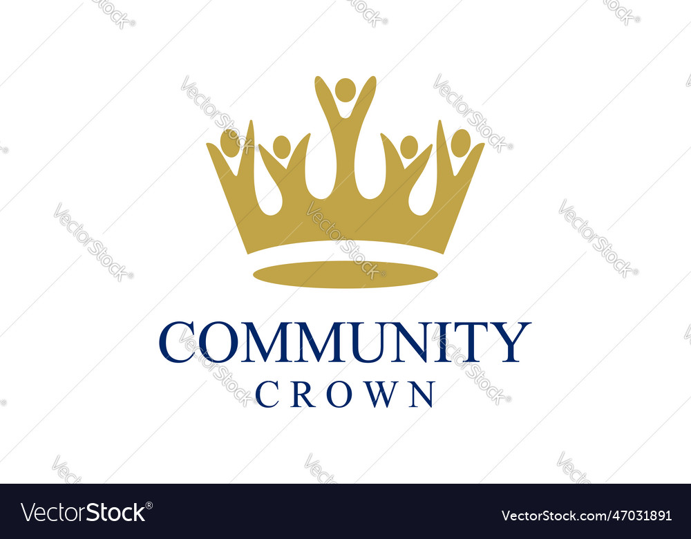 Golden human crown for unity diversity community Vector Image