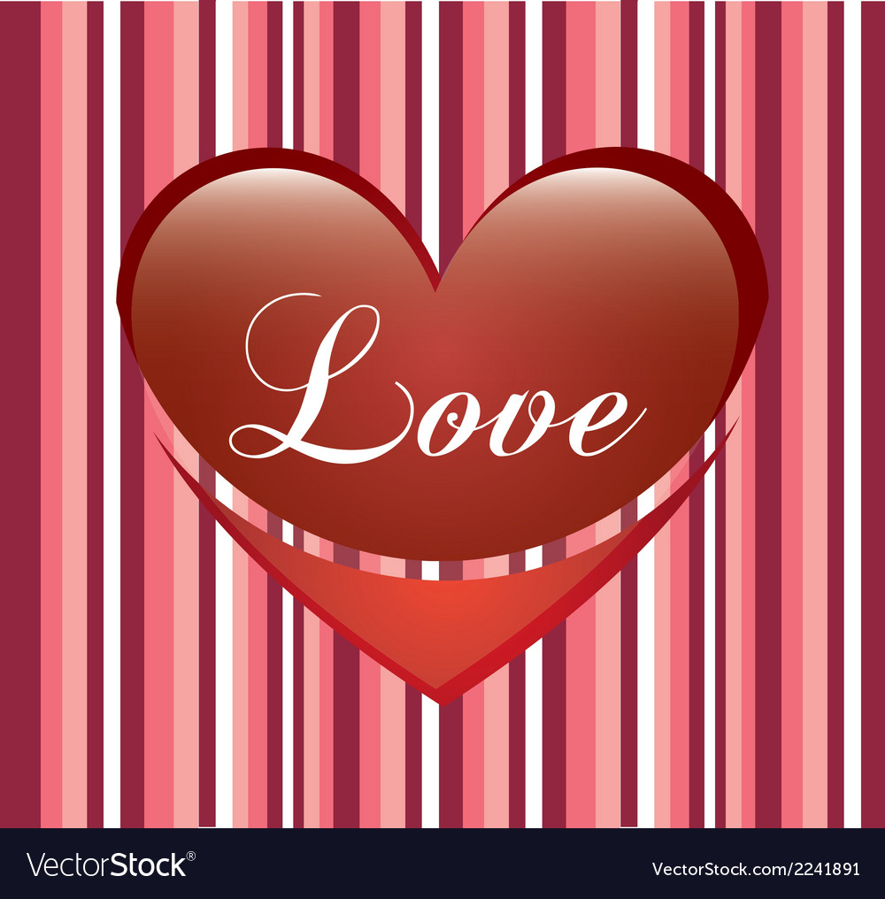 Love Heart Over Pink Background Royalty Free Vector Image