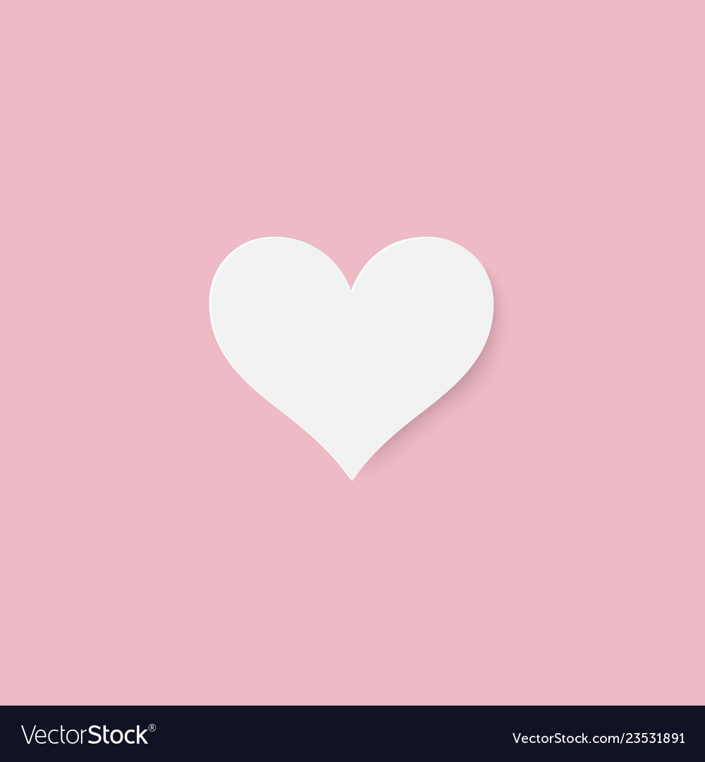 Paper cut white heart on pink background Vector Image