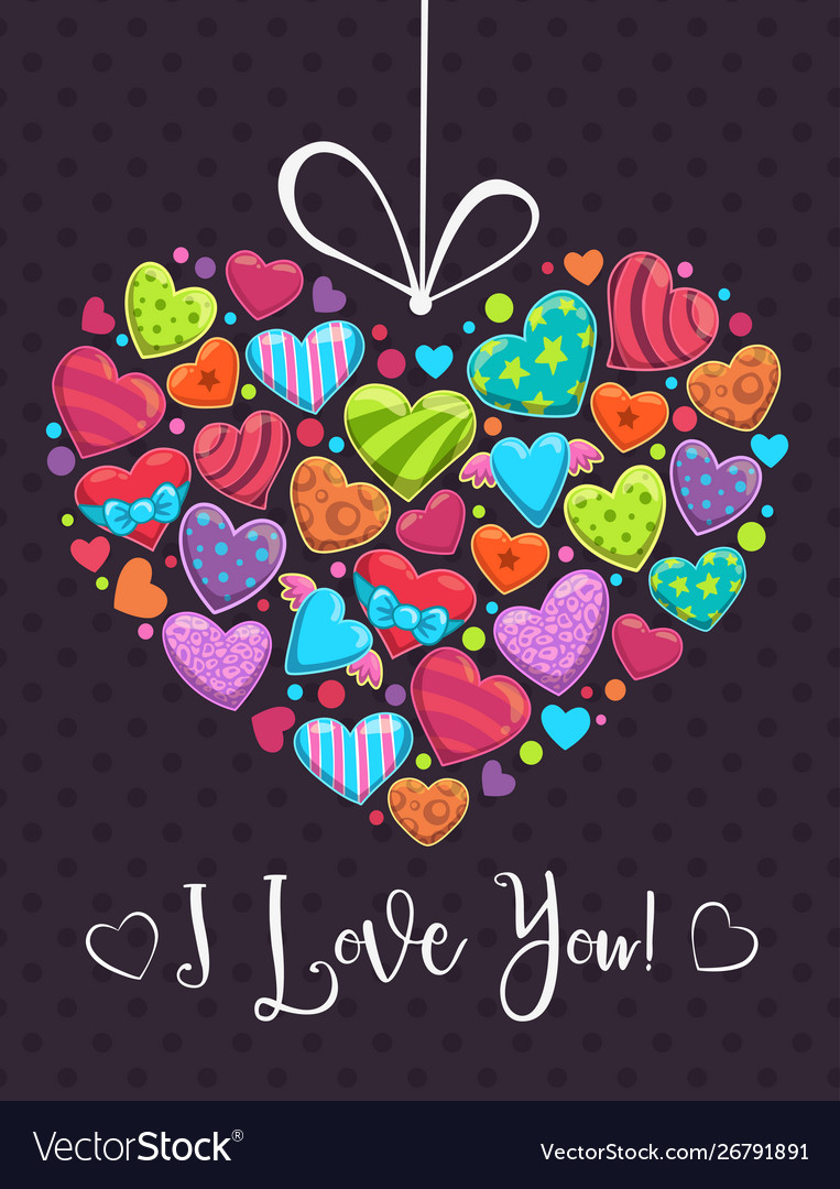 Valentines day romantic greeting card love Vector Image