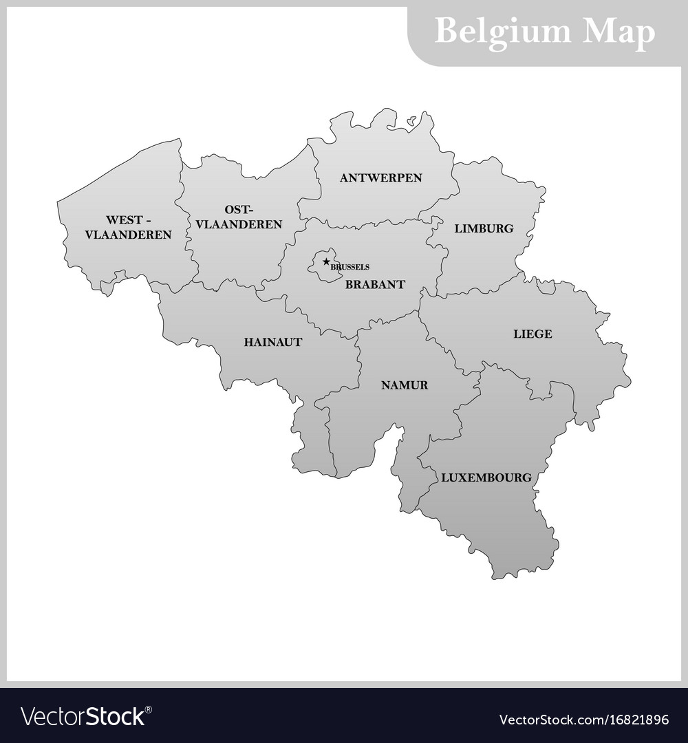 Detailed map of the belgium Royalty Free Vector Image