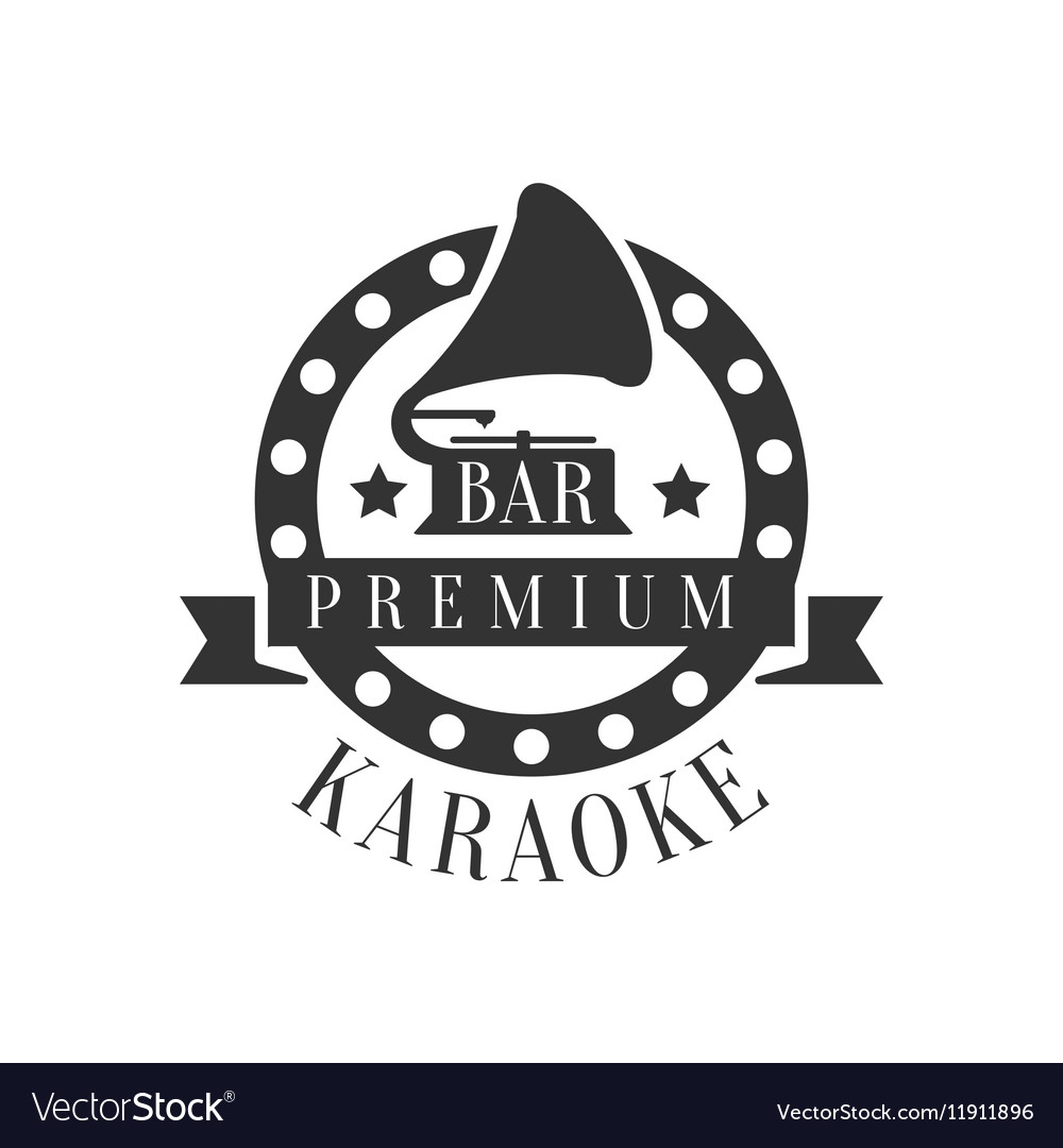 Gramophone in round frame karaoke premium quality Vector Image