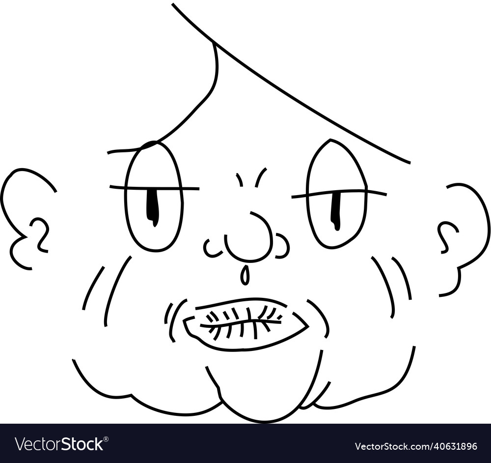 Monochrome unpleasant uncle aunt face Royalty Free Vector