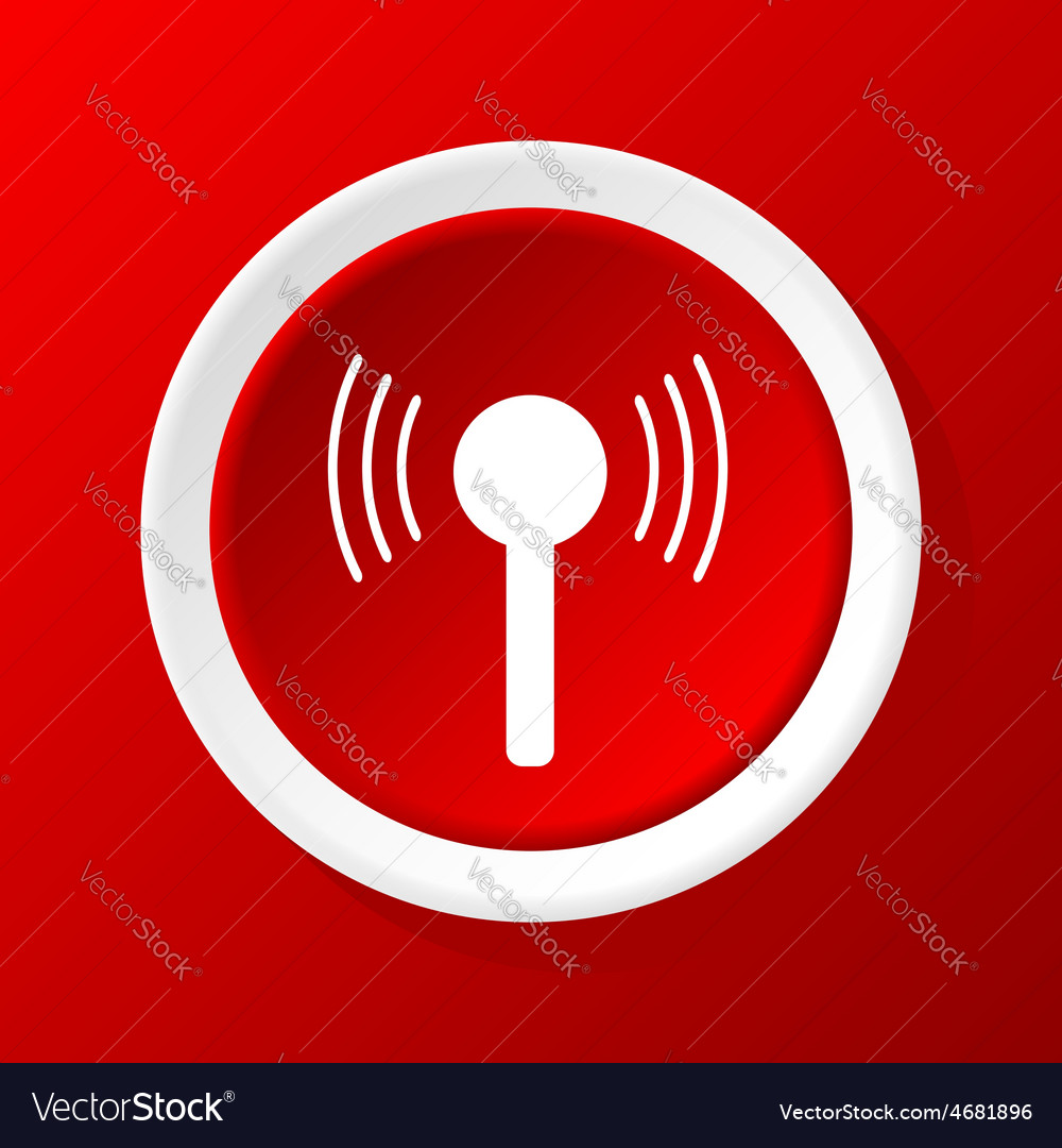 Signal icon on red Royalty Free Vector Image - VectorStock