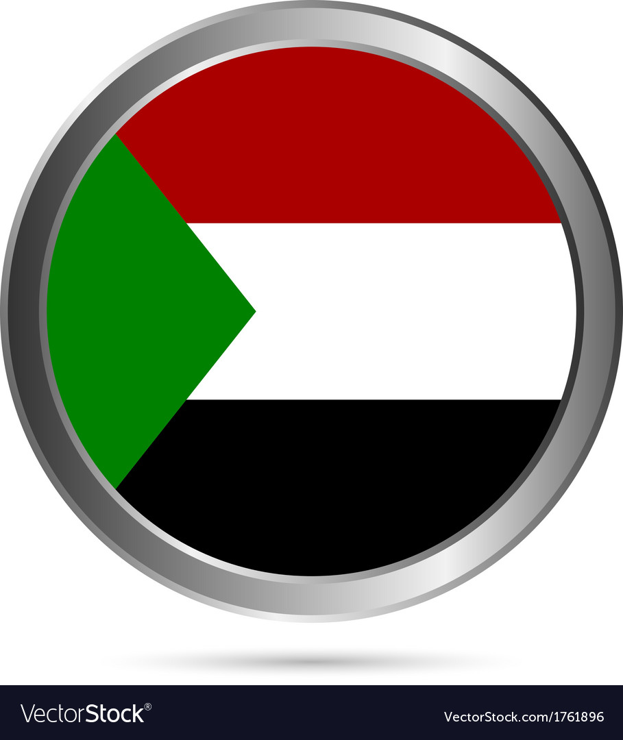 Sudan flag button Royalty Free Vector Image - VectorStock