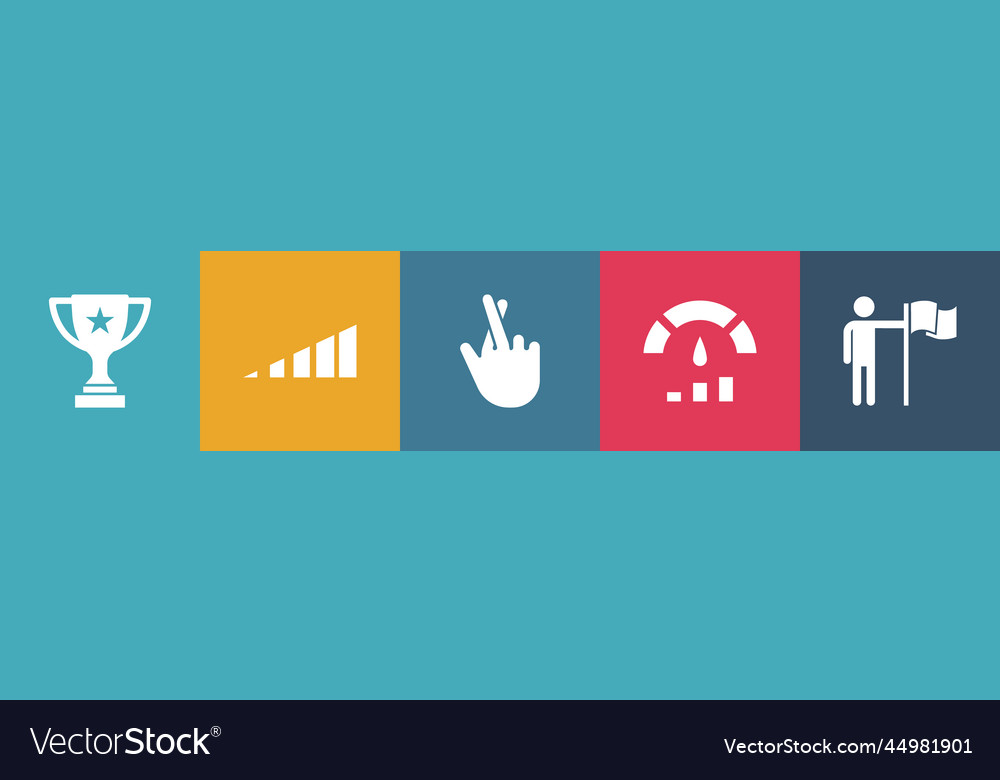 Achievement Icons Infographic Design Template Vector Image