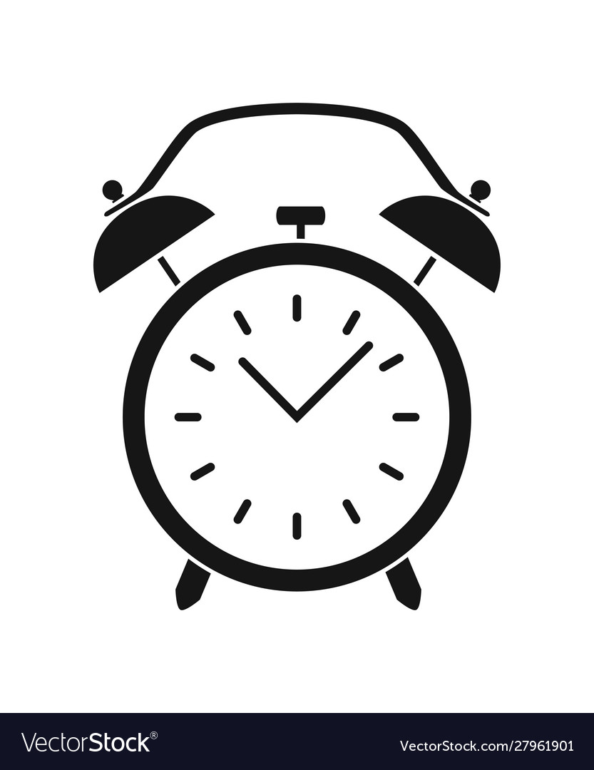 Clocks silhouette alarm clocks wakeup time Vector Image