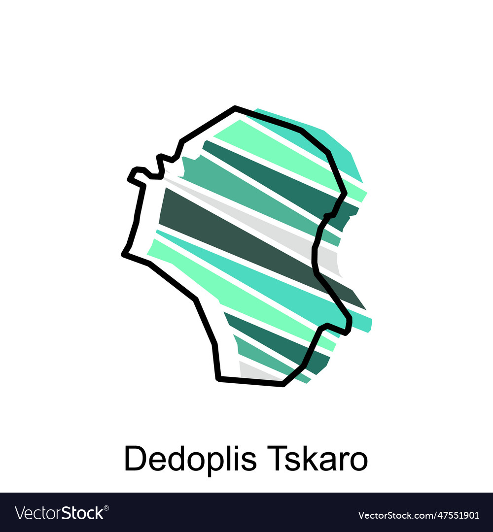 Map of dedoplis tsakaro design Royalty Free Vector Image