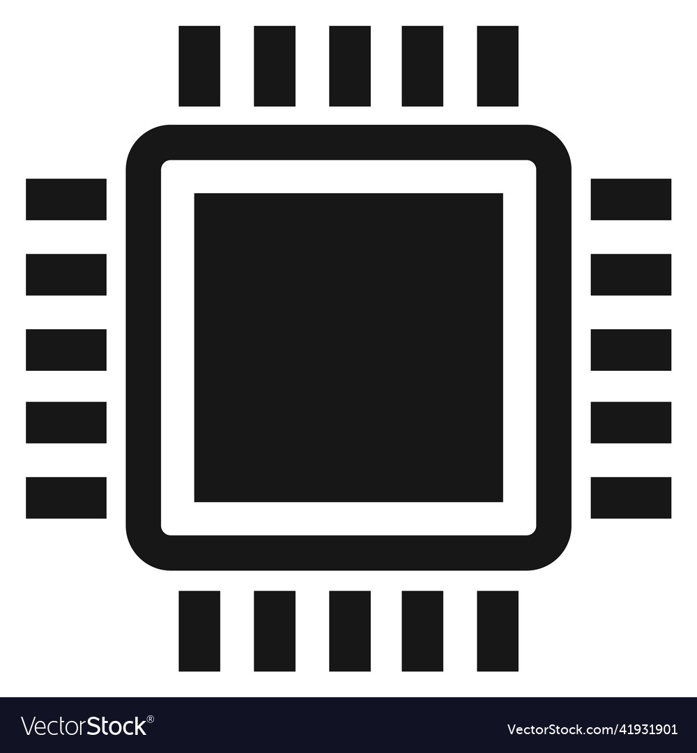 Processor icon cpu symbol computer chip sign Vector Image