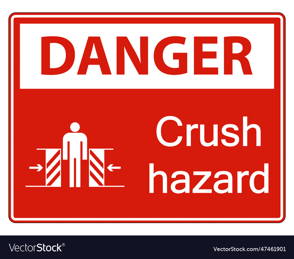 Symbol danger crush hazard sign on white Vector Image