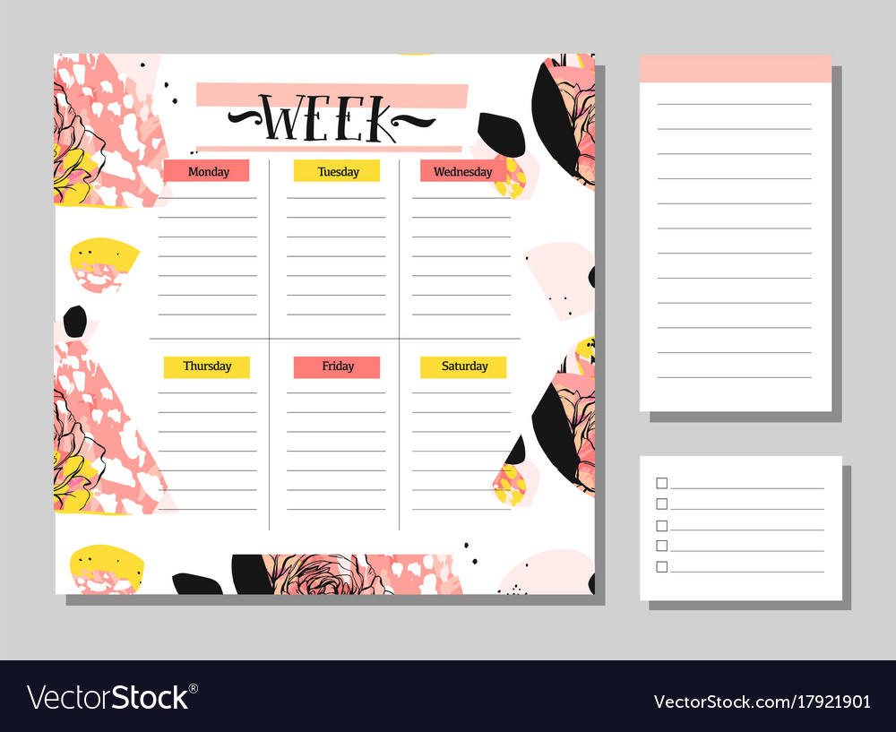 Weekly Planner Schedule Week Do List Stock Vector (Royalty Free