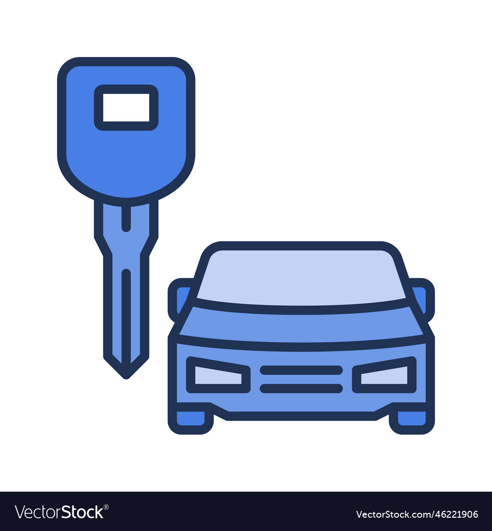 Car hire rent a vehicle concept blue icon Vector Image