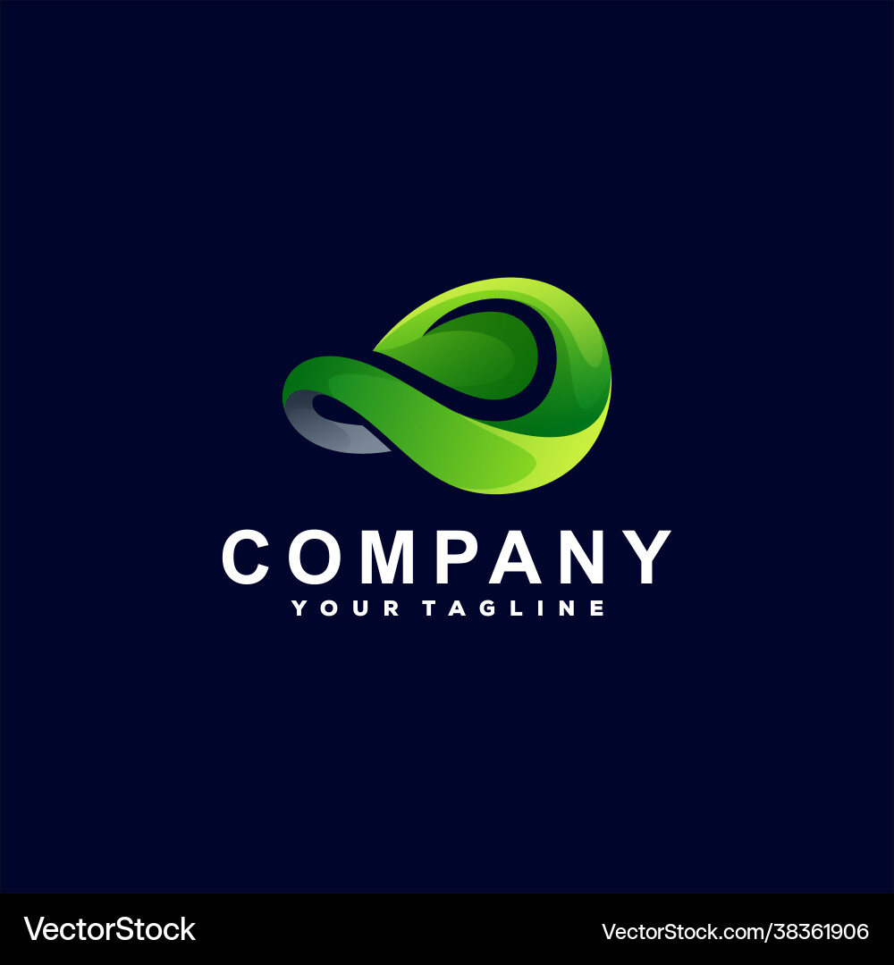 Green leaf gradient logo design Royalty Free Vector Image