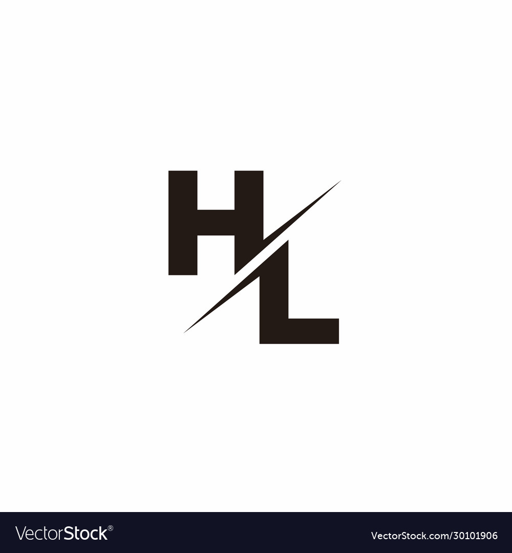 Hl logo letter monogram slash with modern Vector Image