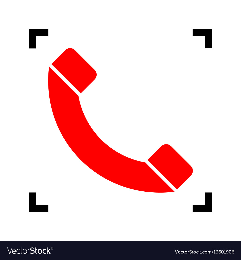 Phone sign red icon inside Royalty Free Vector Image