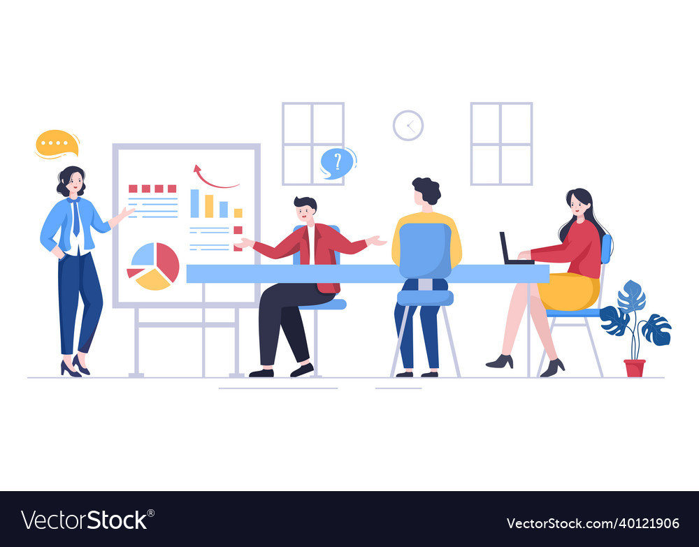 Presentation marketing planning cartoon Royalty Free Vector