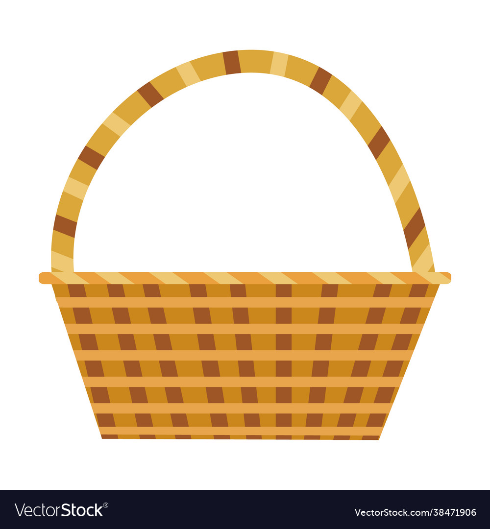 Wicker basket on a white background for use Vector Image