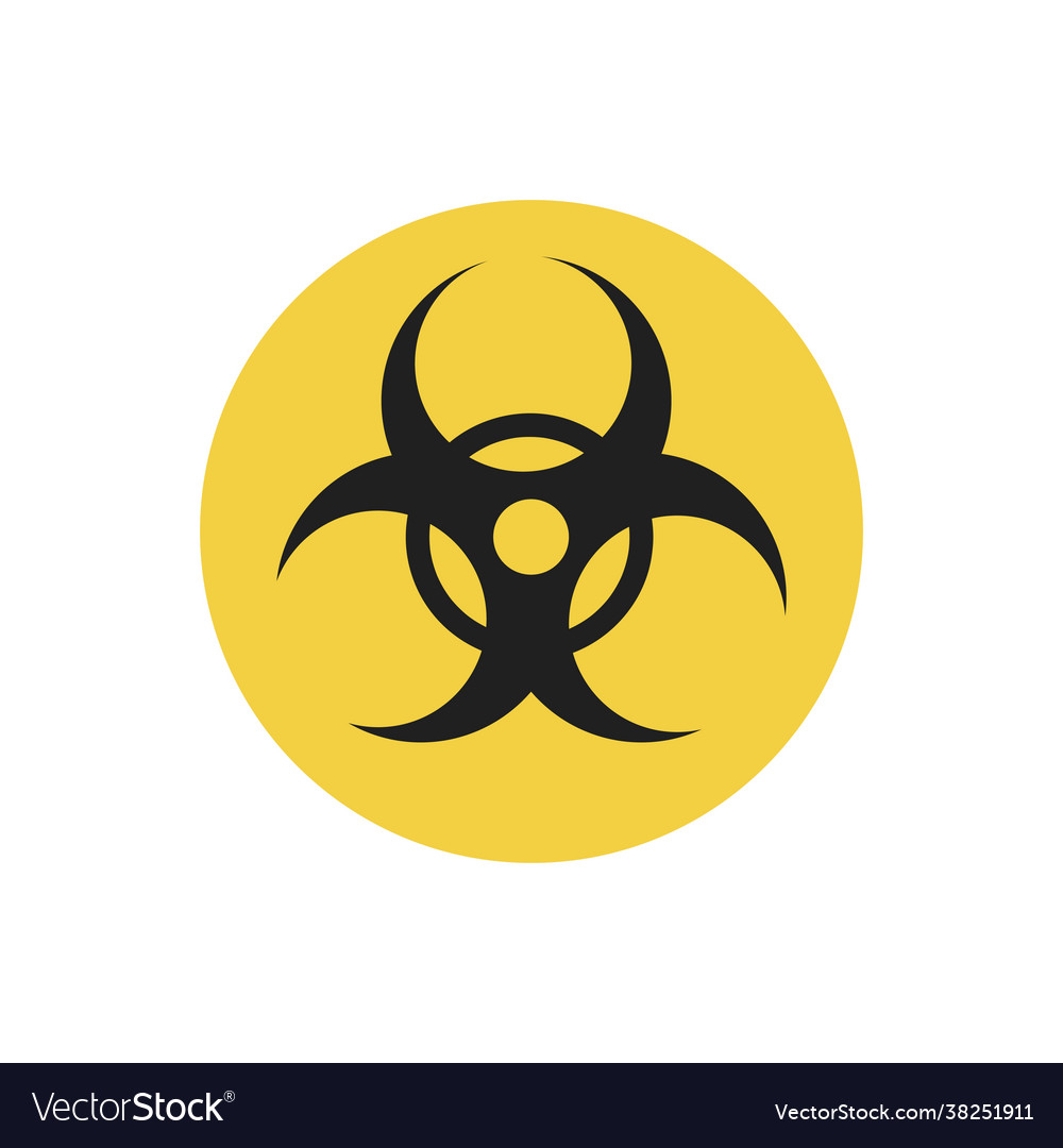 Biohazard yellow circle sign graphic Royalty Free Vector