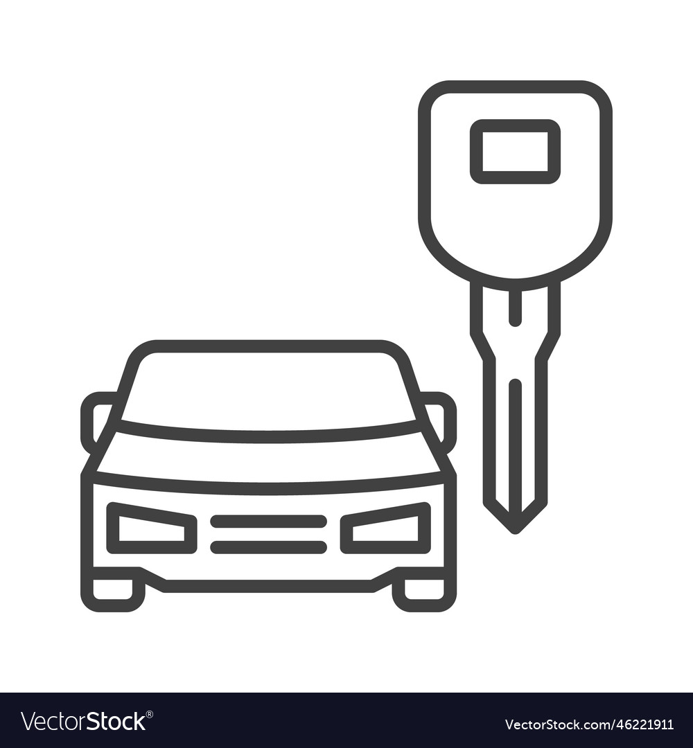 Car hire concept thin line icon or symbol Vector Image