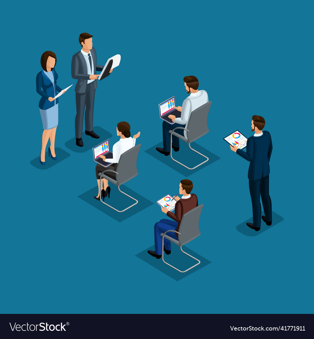 Concept of the coworking center business meeting Vector Image