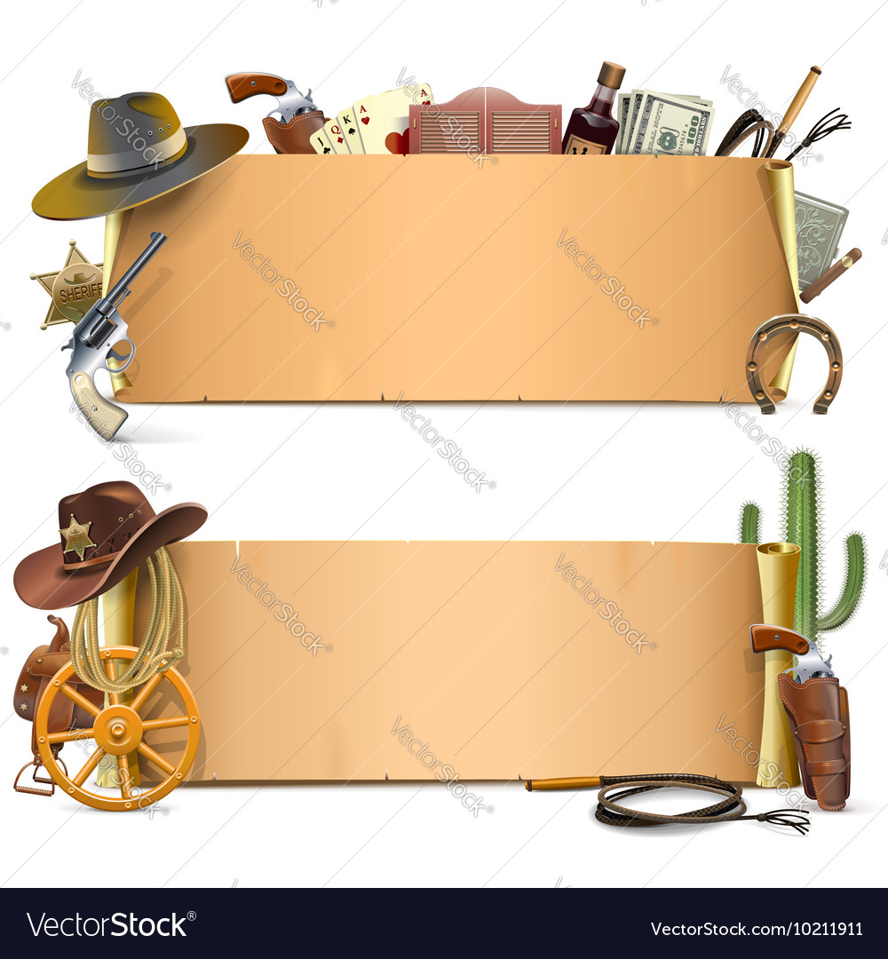 Cowboy scrolls Royalty Free Vector Image - VectorStock