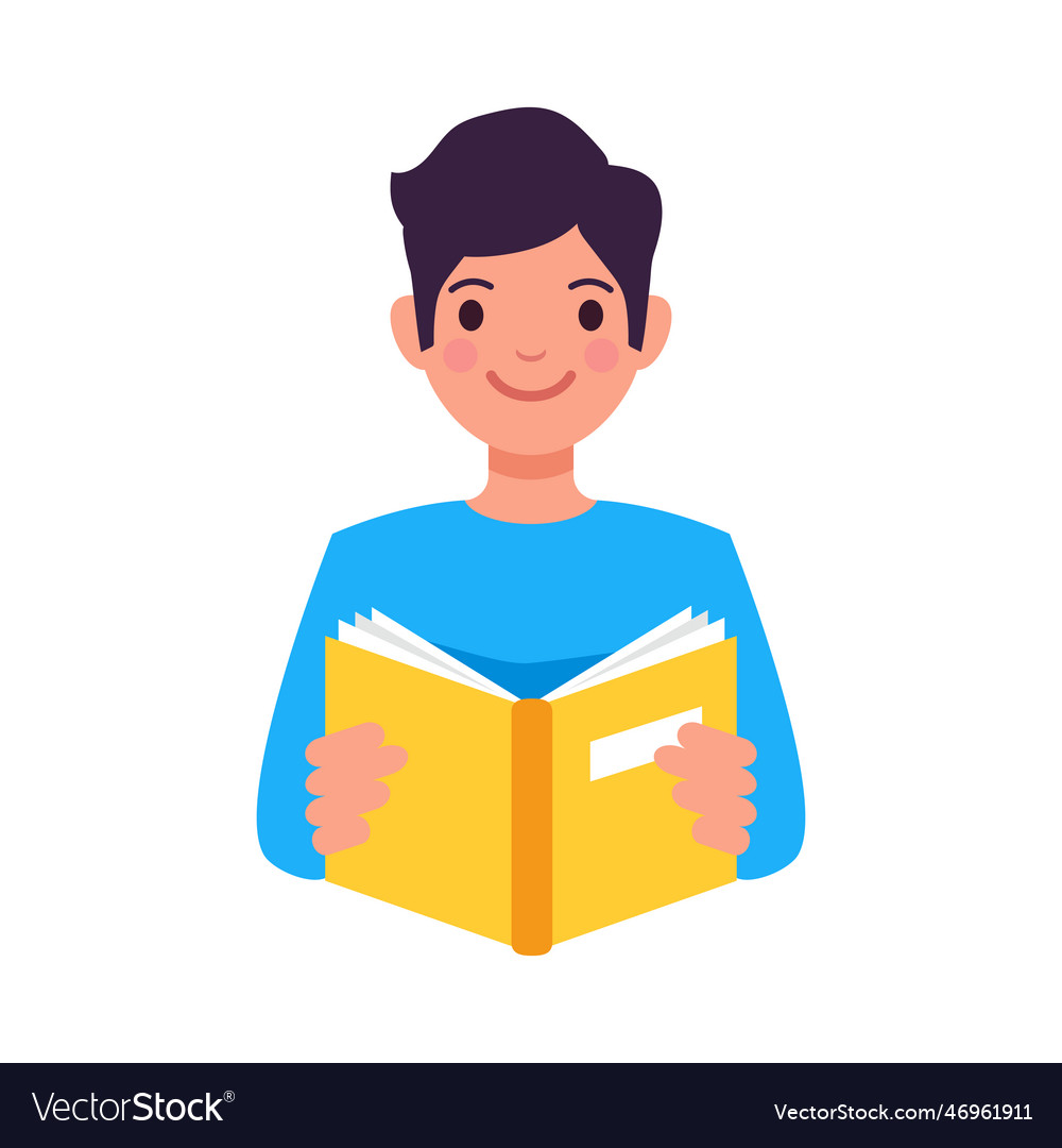 Flat student Royalty Free Vector Image - VectorStock