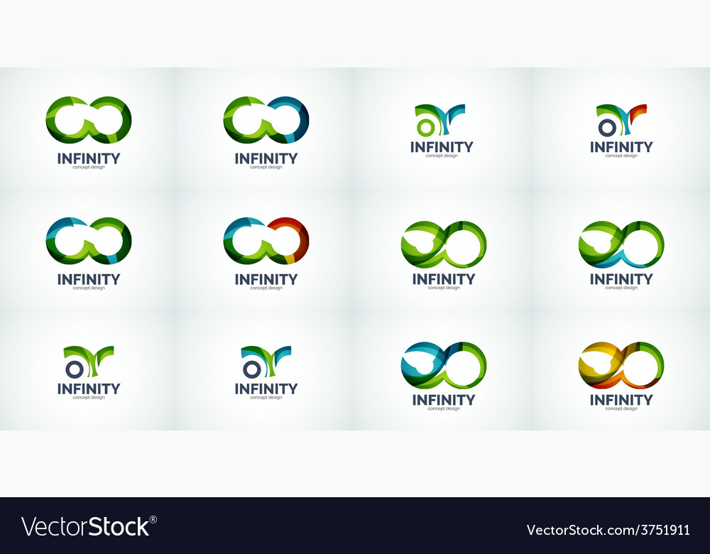 Infinity Company Logo Icon Set Royalty Free Vector Image