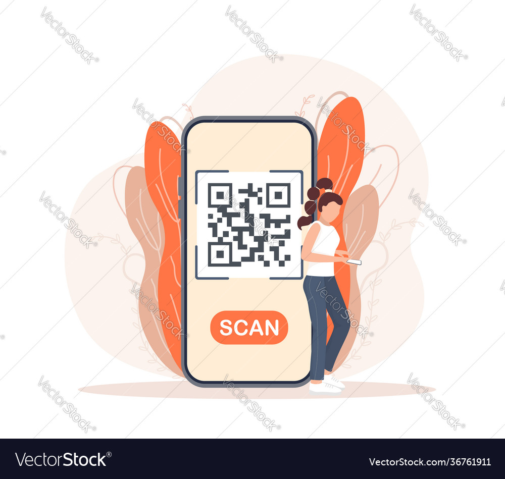 Scan qr code people great design for any purposes Vector Image