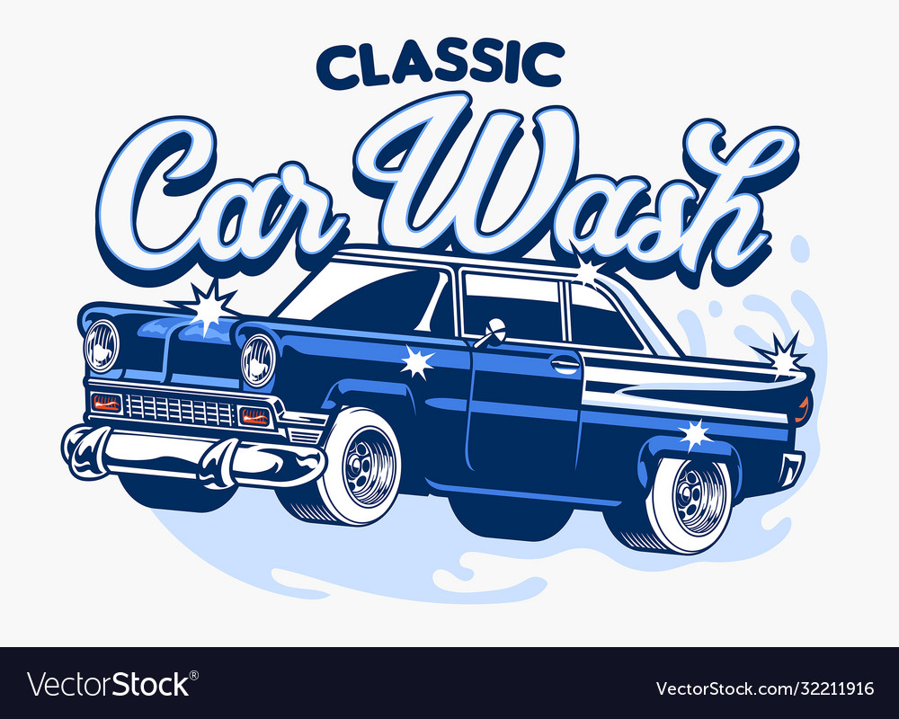 classic-car-wash-design-royalty-free-vector-image