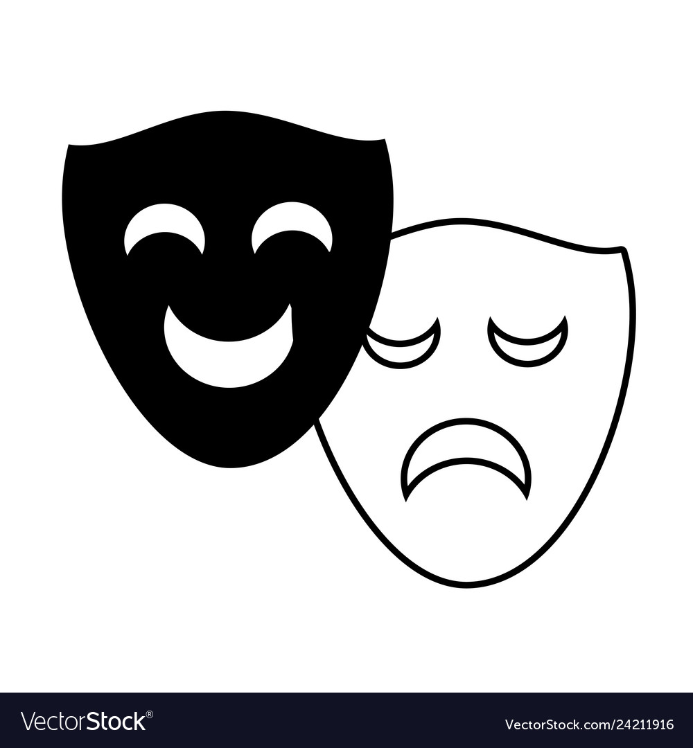 Drama comedy masks Royalty Free Vector Image - VectorStock